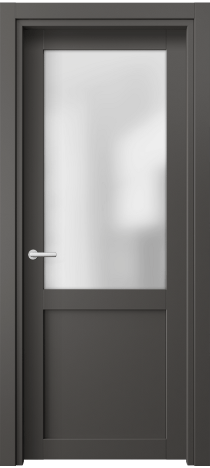 Межкомнатная дверь Нео 2122 ПЭТ графитовый Сатинированное стекло Цена 26699 ₽ | Volhovec