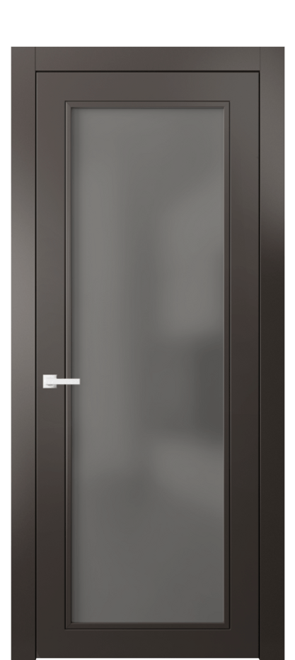 Межкомнатная дверь Нео Классик 8000 Матовый антрацит Сатинированное серое стекло, триплекс Цена 74699 ₽ | Volhovec