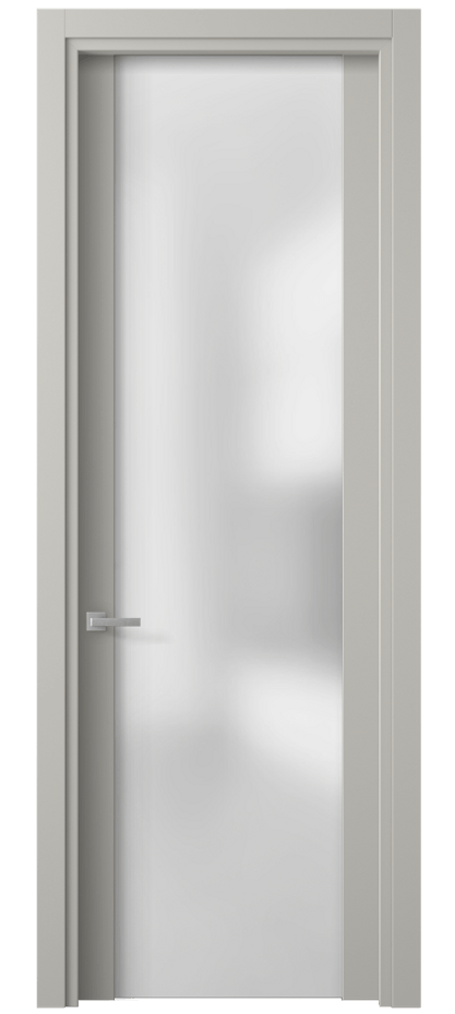 Межкомнатная дверь Planum 4114 Матовый тёплый серый Сатинированное стекло Цена 47439 ₽ | Volhovec