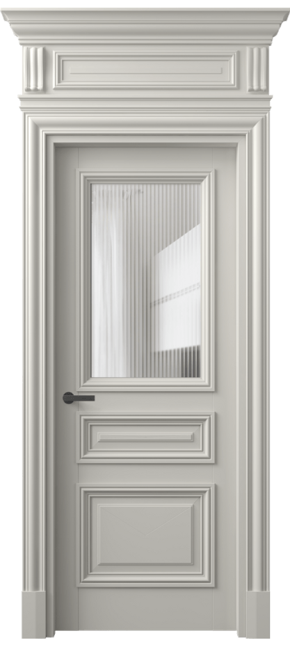 Межкомнатная дверь Антик 7304 Матовый тёплый серый Рифлёное стекло "Мору", триплекс Цена 168309 ₽ | Volhovec