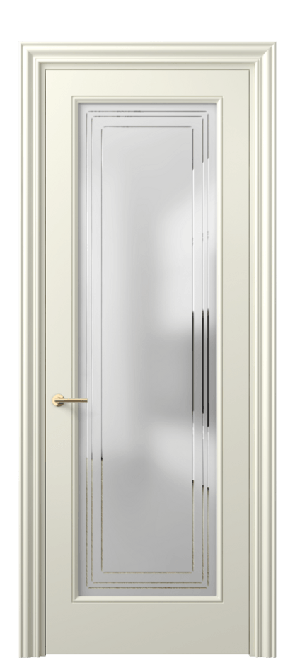 Межкомнатная дверь Маскот 8400 Матовый молочно-белый Сатинированное стекло с гравировкой "Грани", триплекс Цена 82499 ₽ | Volhovec