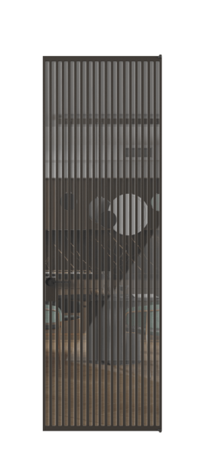 Алюминиевая дверь АЛПЛ040.06 Алюминий антрацит Рефлективное прозрачное стекло "Stopsol", калёное Цена 238670  | Volhovec