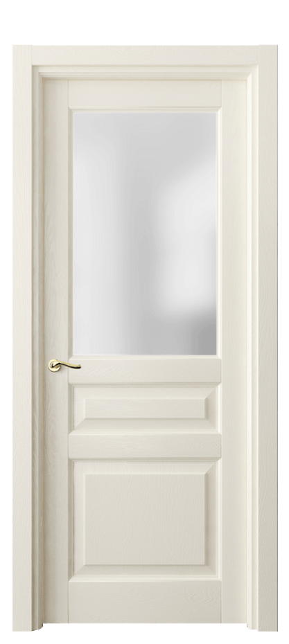 Межкомнатная дверь Lignum 0710 Дуб молочно-белый Сатинированное стекло Цена 135899 ₽ | Volhovec