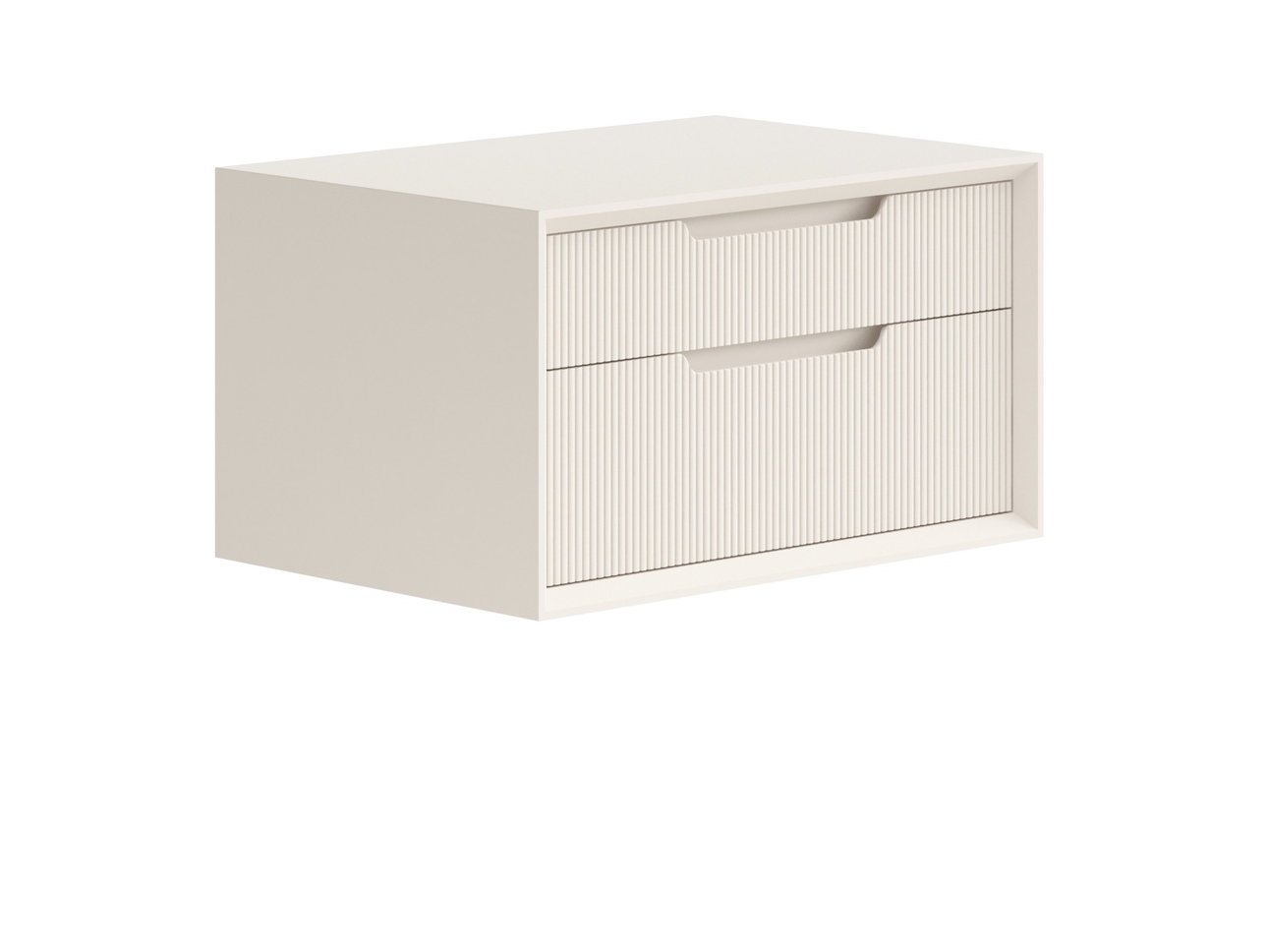 Тумба подвесная прикроватная Velvet 2 ящика Матовый бежево-серый