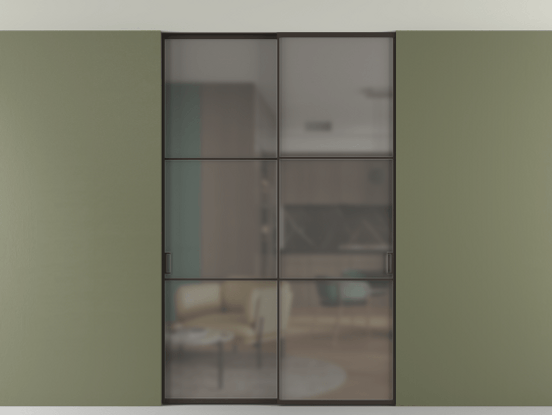 Перегородка Формато внутри проёма скрытое крепление в потолок 2 створки АЛПР 040.03 Алюминий антрацит Сатинированное серое стекло, триплекс. Цена 256476 ₽ 1. Полотно 2 шт. (800/2100 мм)
2. Комплект установки раздвижной системы
3. Базовый комплект фурнитуры
4. Ручка Рондо. Фабрика дверей Волховец 8 (800) 551 43 19 Перегородка Формато внутри проёма скрытое крепление в потолок 2 створки АЛПР 040.03 Алюминий антрацит Сатинированное серое стекло, триплекс Цена 256476 ₽ | Volhovec