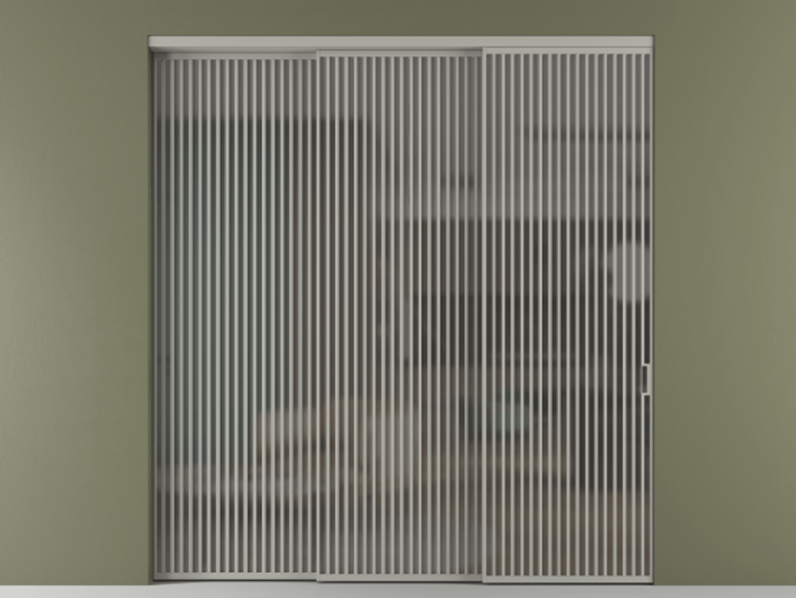 Перегородка Формато внутри проёма 3 створки с синхронным механизмом АЛПР 040.06 Алюминий нейтральный серый Сатинированное серое стекло, триплекс. Цена 637710 ₽ 1. Полотно 3 шт. (800/2100 мм)
2. Комплект установки раздвижной системы
3. Базовый комплект фурнитуры
4. Комплект фурнитуры телескопик синхро-2
5.Ручка Рондо. Фабрика дверей Волховец 8 (800) 551 43 19 Перегородка Формато внутри проёма 3 створки с синхронным механизмом АЛПР 040.06 Алюминий нейтральный серый Сатинированное серое стекло, триплекс Цена 637710 ₽ | Volhovec