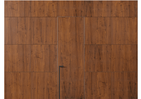 Панели для отделки стен Стеновая панель в древесной отделке Орех медный матовый. Цвет Орех медный матовый. Материал Шпон НатурВуд. Коллекция Древесные отделки. Картинка.