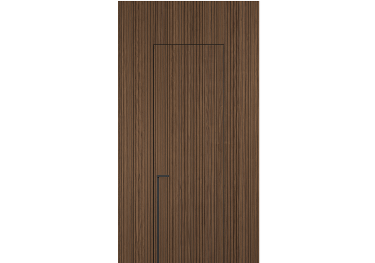 Панели для отделки стен Стеновая панель Фрезерованные Орех медный матовый рифт. Цвет Орех медный матовый рифт. Материал Радиальный шпон НатурВуд. Коллекция Фрезерованные. Картинка.