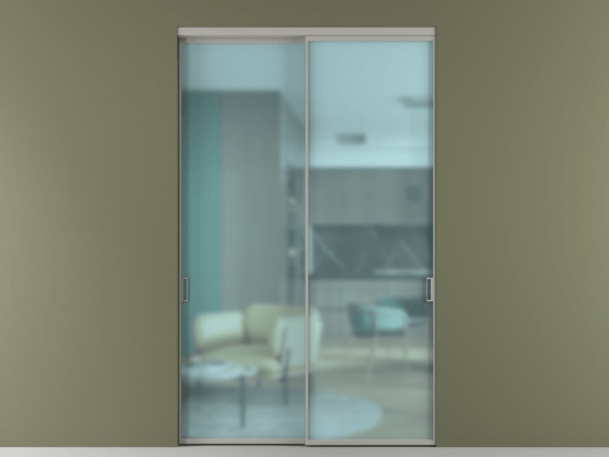 Алюминевая перегородка АЛПР 040.01_АНСР_САТ ГОЛ_new. Цвет Алюминий нейтральный серый. Материал Алюминий в эмали. Коллекция Перегородка Formato внутри проёма 2 створки. Картинка.