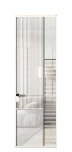 Дверь межкомнатная АЛПЛ041.12 АПБЛ DUNE+LED. Цвет Алюминий пудровый белый. Материал Алюминий в эмали. Коллекция Mosaic. Картинка.
