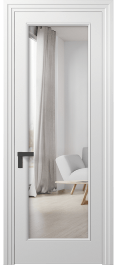 Дверь межкомнатная 8300 МБЛ Двустороннее зеркало. Цвет Матовый белоснежный. Материал Гладкая эмаль. Коллекция Rocca. Картинка.