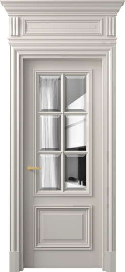 Дверь межкомнатная 7312 МОС ДВ ЗЕР Ф. Цвет Матовый облачно-серый. Материал Гладкая эмаль. Коллекция Антик. Картинка.