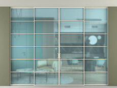 Перегородка Формато внутри проёма скрытое крепление в потолок 4 створки