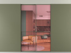 Перегородка Формато внутри проёма скрытое крепление в потолок 2 створки