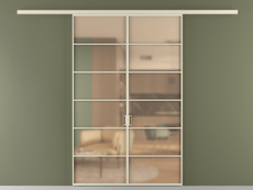 Перегородка Формато вдоль стены 2 створки