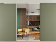 Перегородка Формато вдоль стены на потолок 2 створки с синхронным механизмом