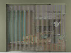 Перегородка Formato внутри проёма 4 створки с синхронным механизмом