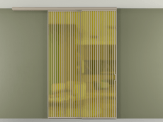 Перегородка Formato вдоль стены на потолок 2 створки с синхронным механизмом