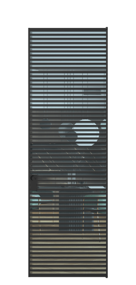 Дверь межкомнатная АЛПЛ040.06 ПРОЗ ГОЛ ЧЕР. Цвет Алюминий Черный. Материал Алюминий. Коллекция Formato. Картинка.